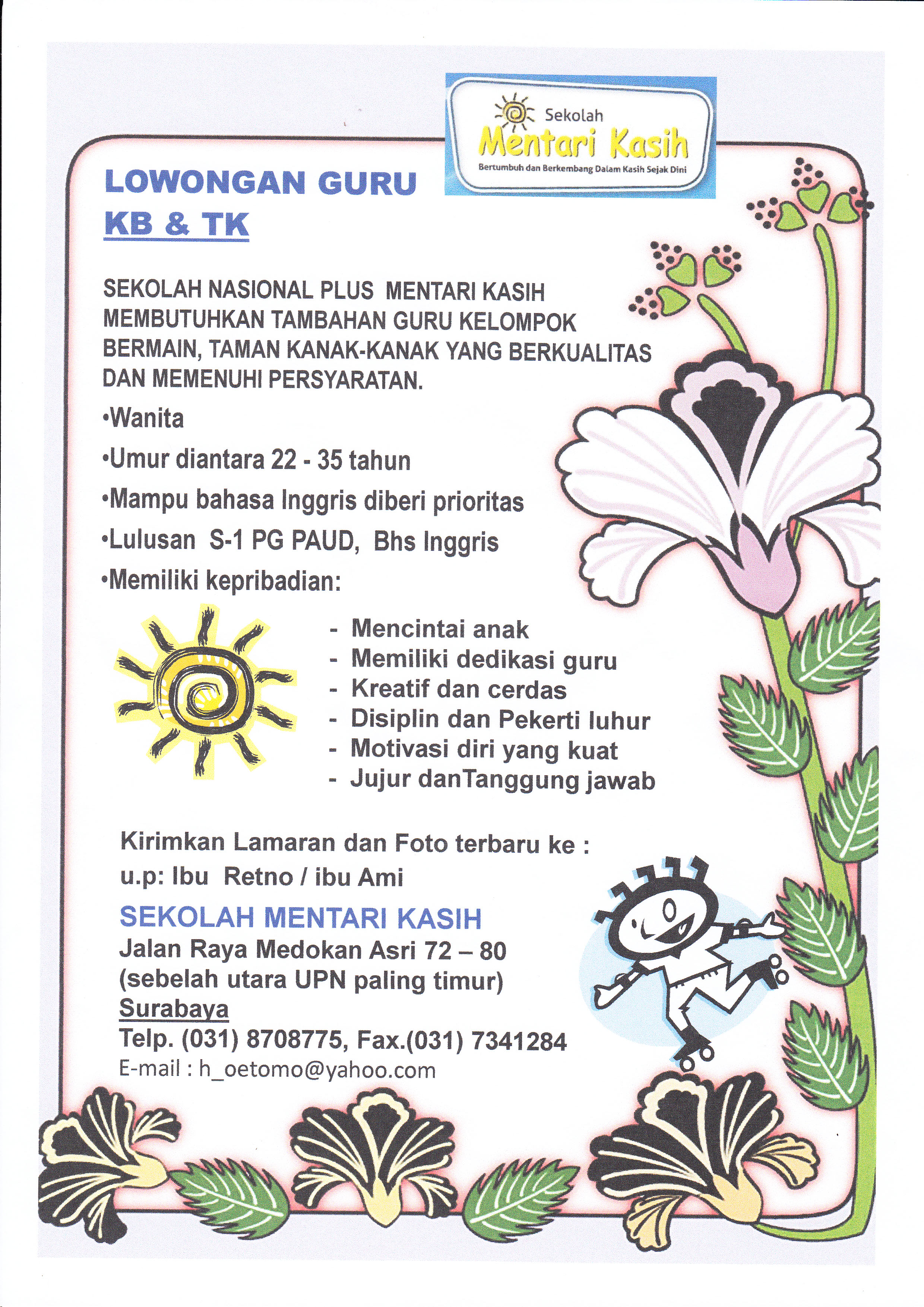 LOWONGAN GURU PAUD