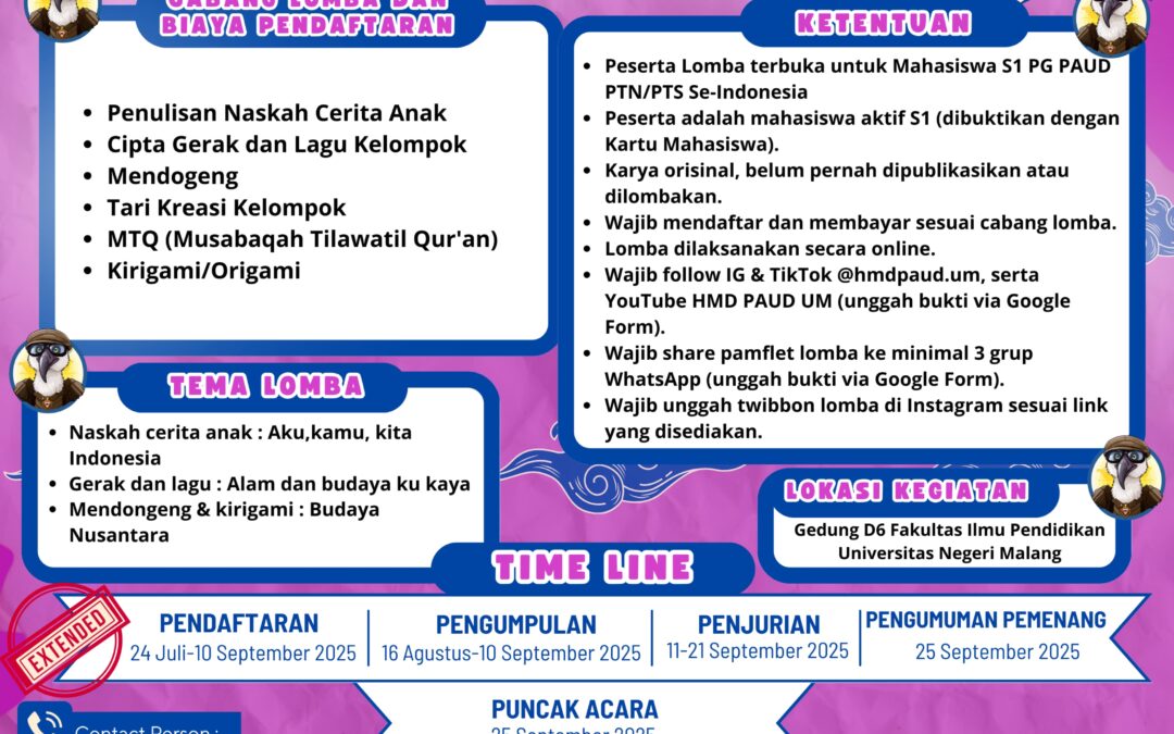 FESTIVAL KE-V PAUD “ANAYA 2025” KATEGORI MAHASISWA